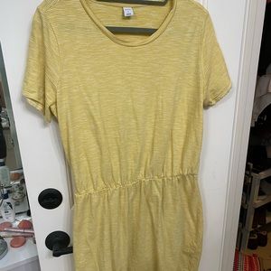 3/15 Yellow striped dress- old navy size Large